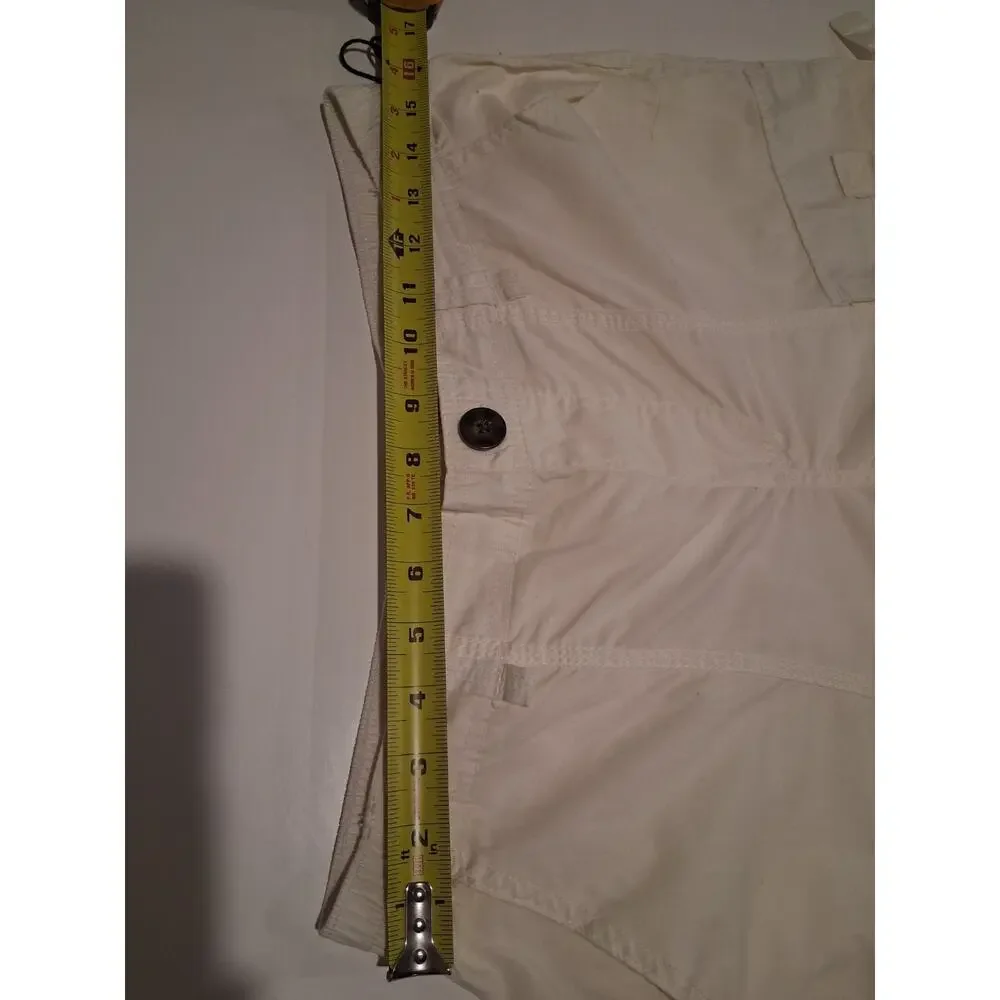 HAPPILY GREY Women's Cotton Cargo Pants Off White Cream Size 7 Utility Baggy Y2K
